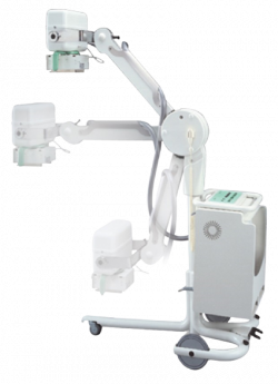 Tent mobile X-ray machine ARES MB30 with a vertical stand and a set of cassettes